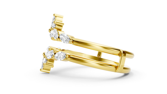 Elara – Double Band Marquise Diamond Wedding Ring