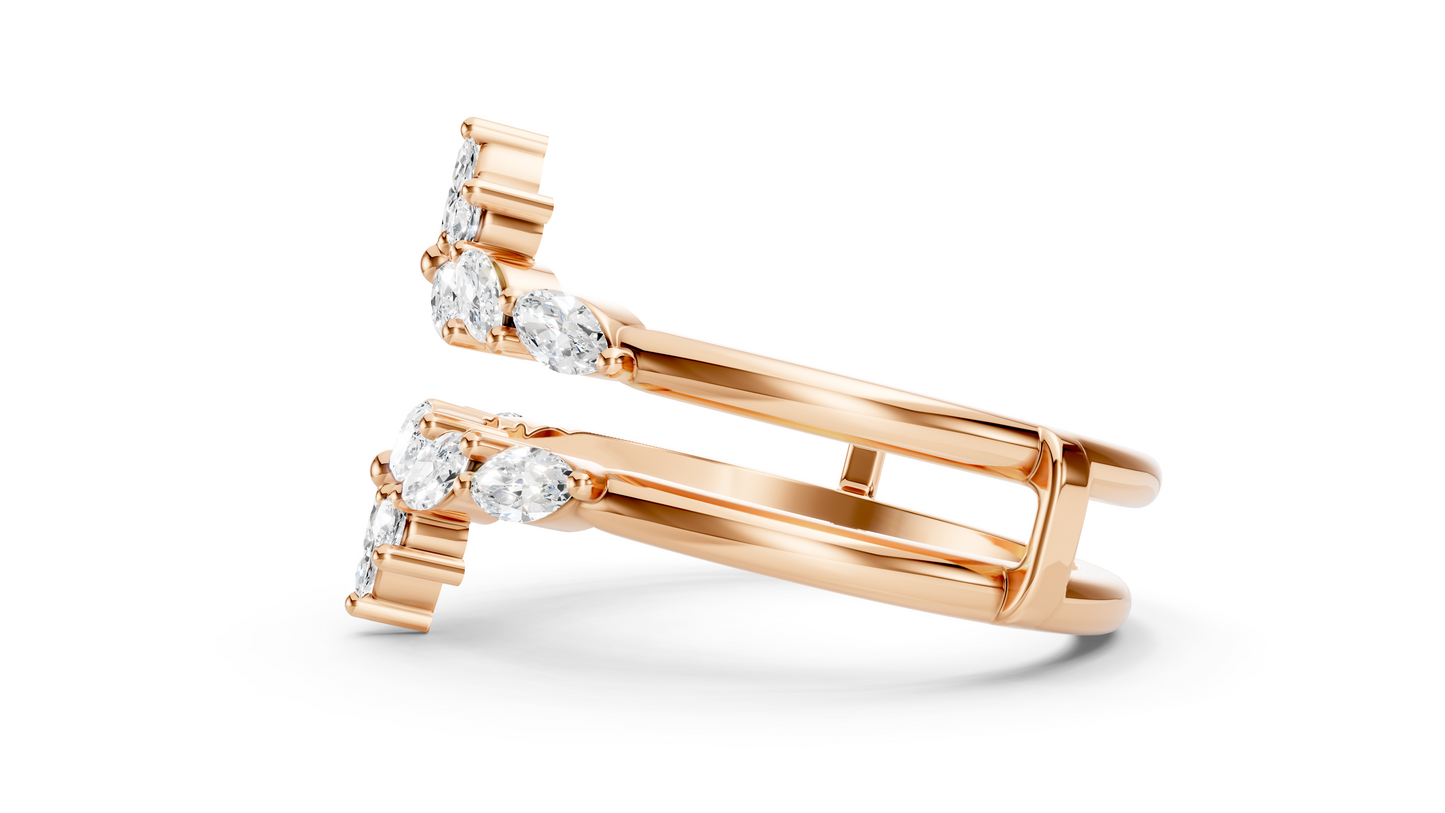 Elara – Double Band Marquise Diamond Wedding Ring