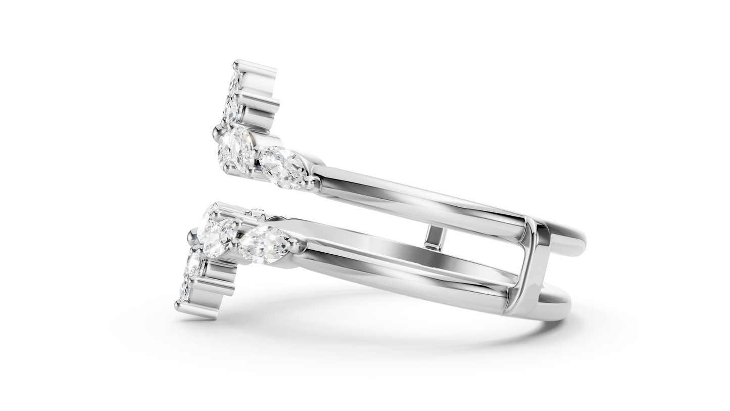 Elara – Double Band Marquise Diamond Wedding Ring