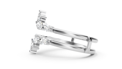 Elara – Double Band Marquise Diamond Wedding Ring