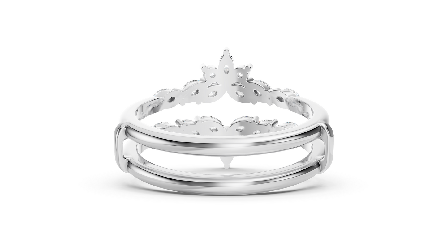 Elara – Double Band Marquise Diamond Wedding Ring
