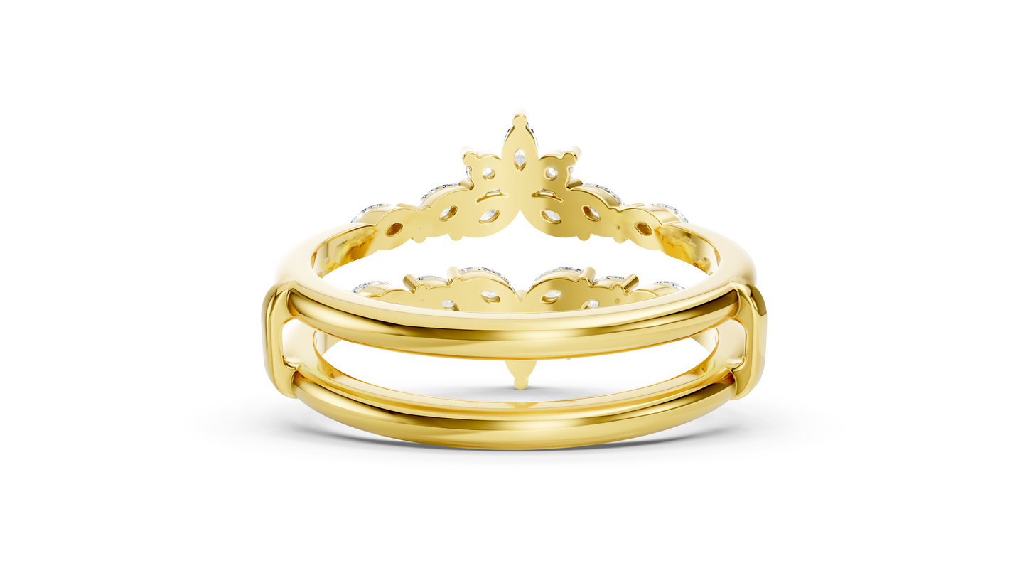 Elara – Double Band Marquise Diamond Wedding Ring