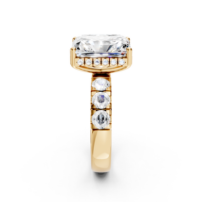 Jett – Radiant Solitaire with Hidden Halo and Round Thick band