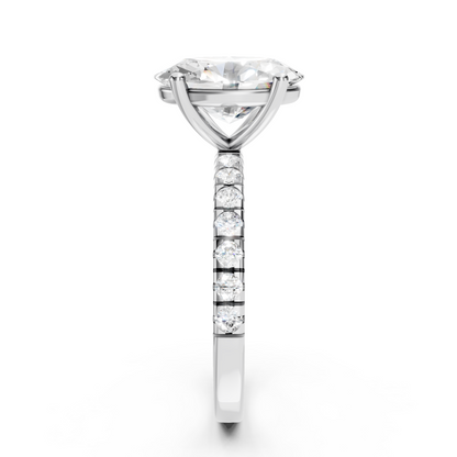 Victoria – Oval Solitaire with Raised head and Pave Band