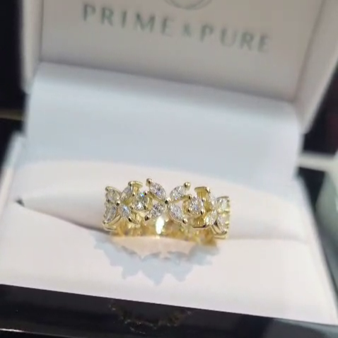 Myla- Butterfly Round and marquise eternity band