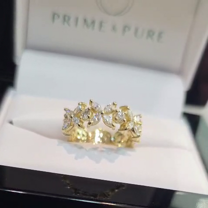 Myla- Butterfly Round and marquise eternity band