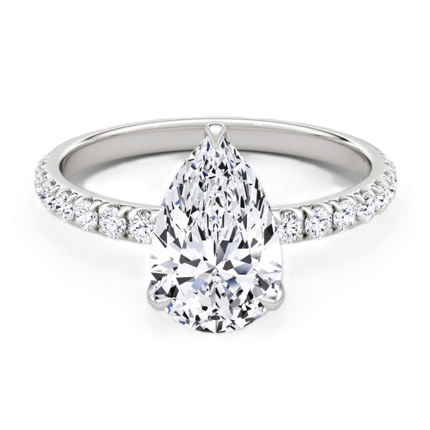 Pear Cut Diamond Pave Band Ring - Prime & Pure