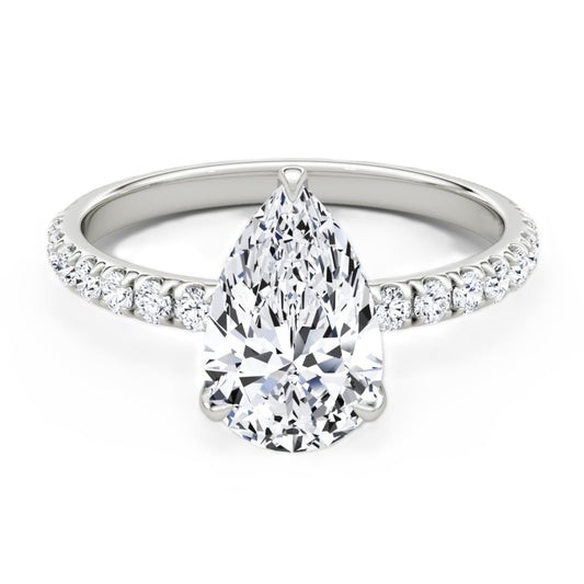 Pear Cut Diamond Pave Band Ring - Prime & Pure