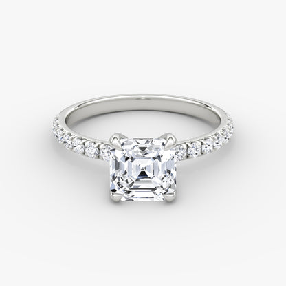 Asscher Cut Diamond Pave Band Ring - Prime & Pure