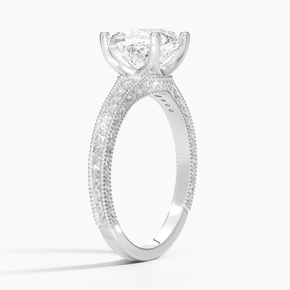 Classy Engraved Diamond Ring Cushion Top - Prime & Pure