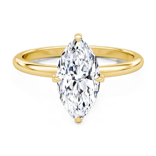Marquise Cut Diamond Solitaire Ring - Prime & Pure