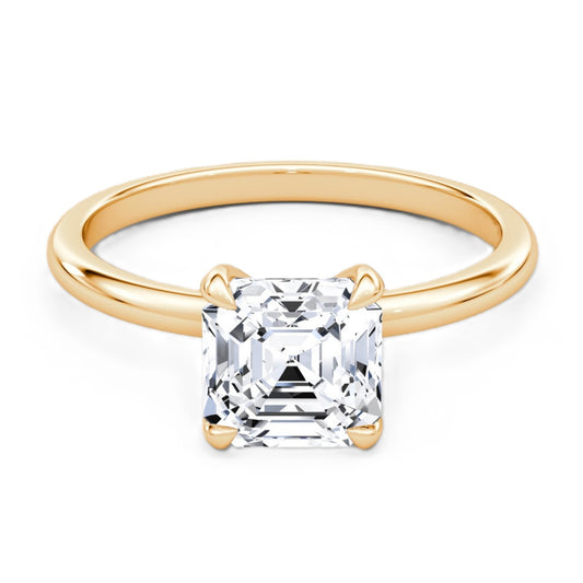 Asscher Cut Diamond Solitaire Ring