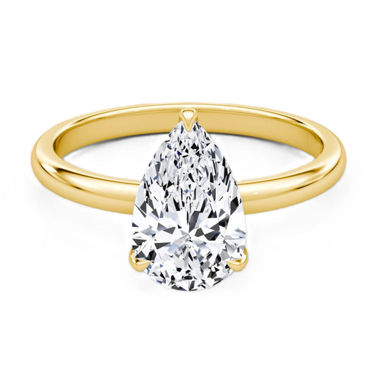 Pear Cut Diamond Solitaire Ring