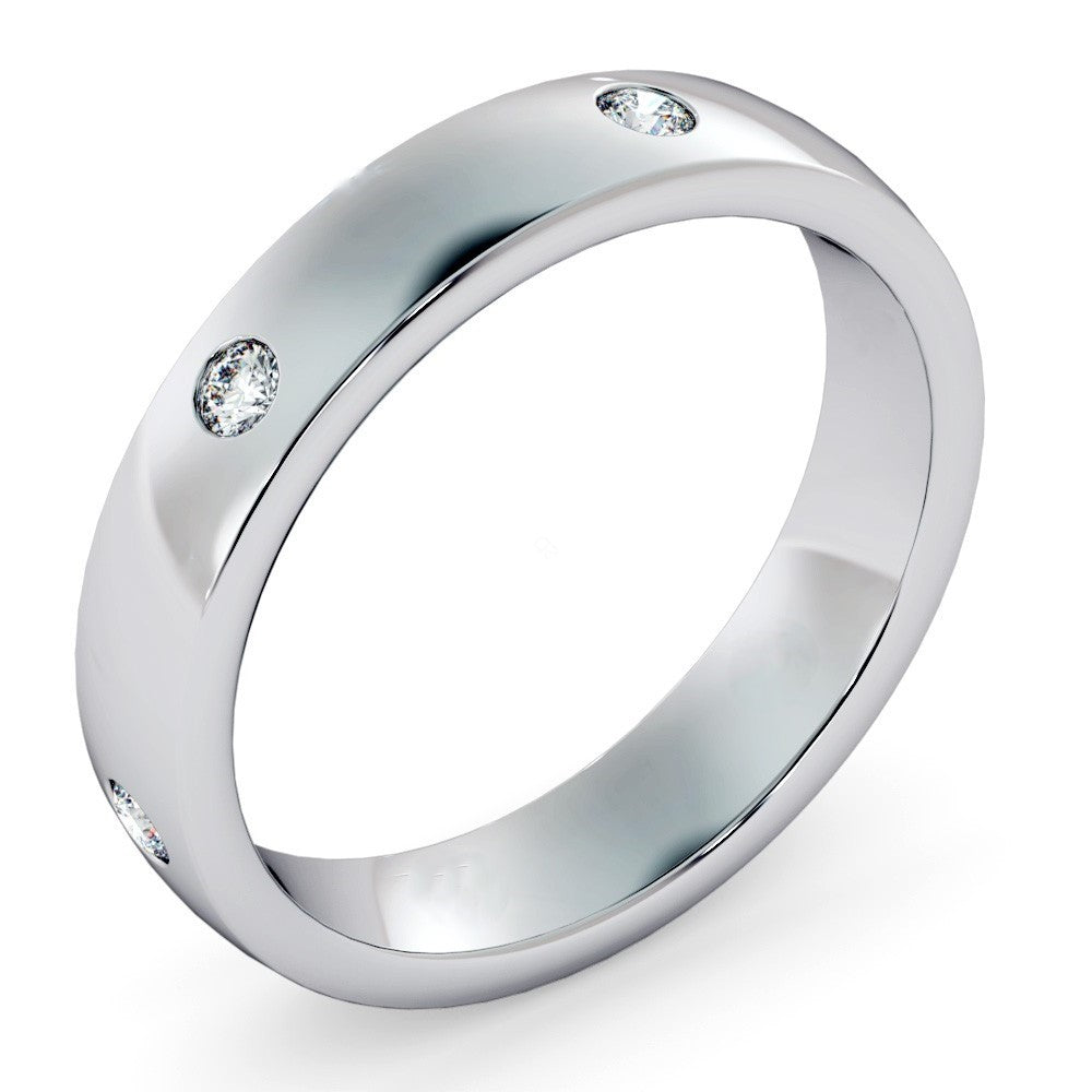 Flush Round cut Diamond set Wedding Band - Prime & Pure