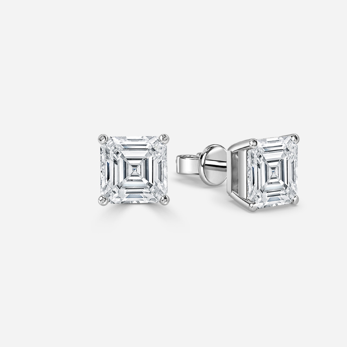 Asscher Diamond Stud Earrings - Prime & Pure