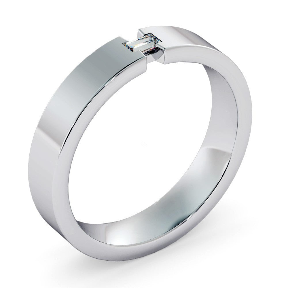 Baguette Cut Edges diamond Set Wedding Ring - Prime & Pure
