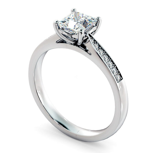 Princess Cut Diamond Pave Bands Ring St2 - Prime & Pure