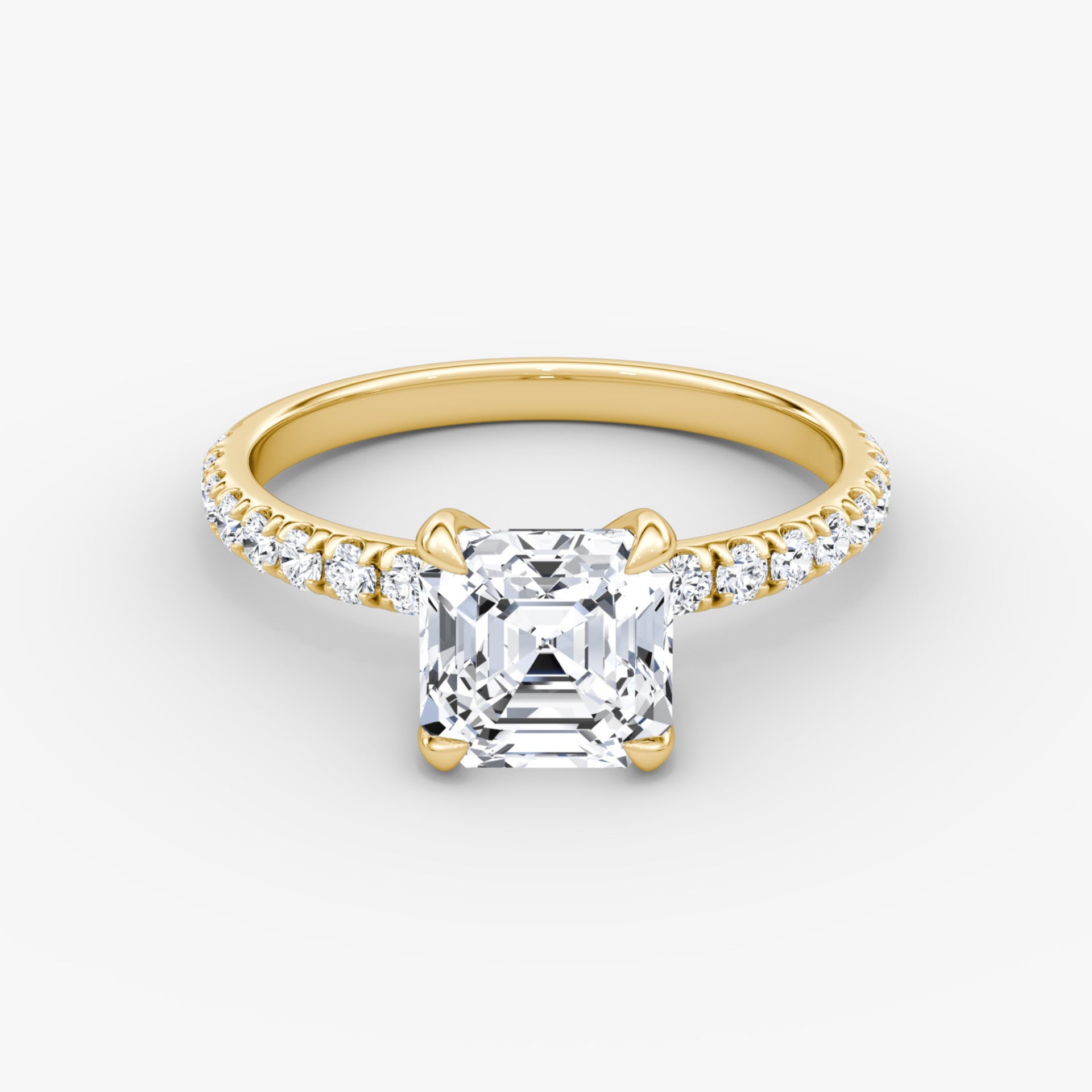 Asscher Cut Diamond Pave Band Ring - Prime & Pure