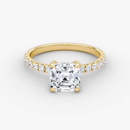 Asscher Cut Diamond Pave Band Ring - Prime & Pure