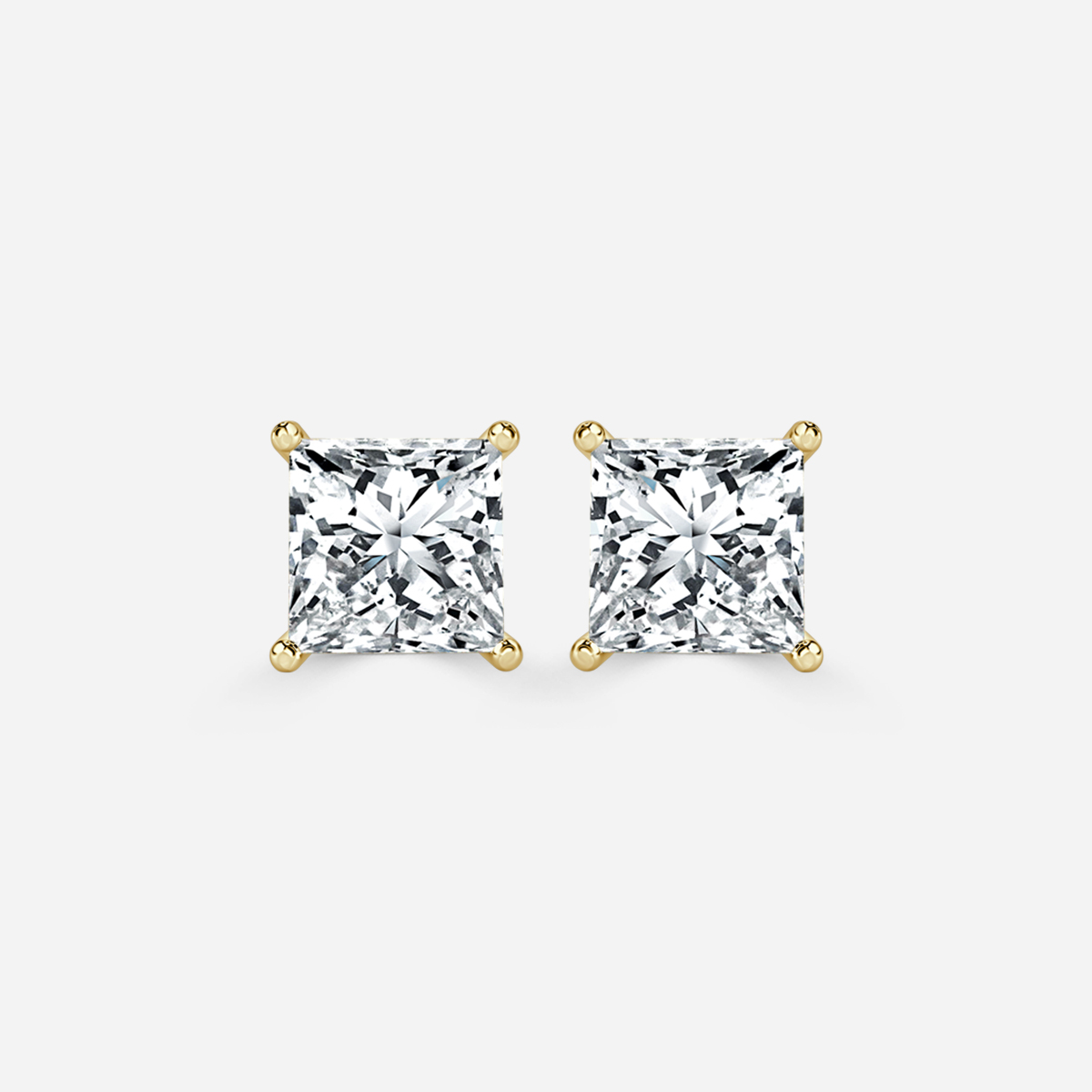Princess Diamond Stud Earrings - Prime & Pure