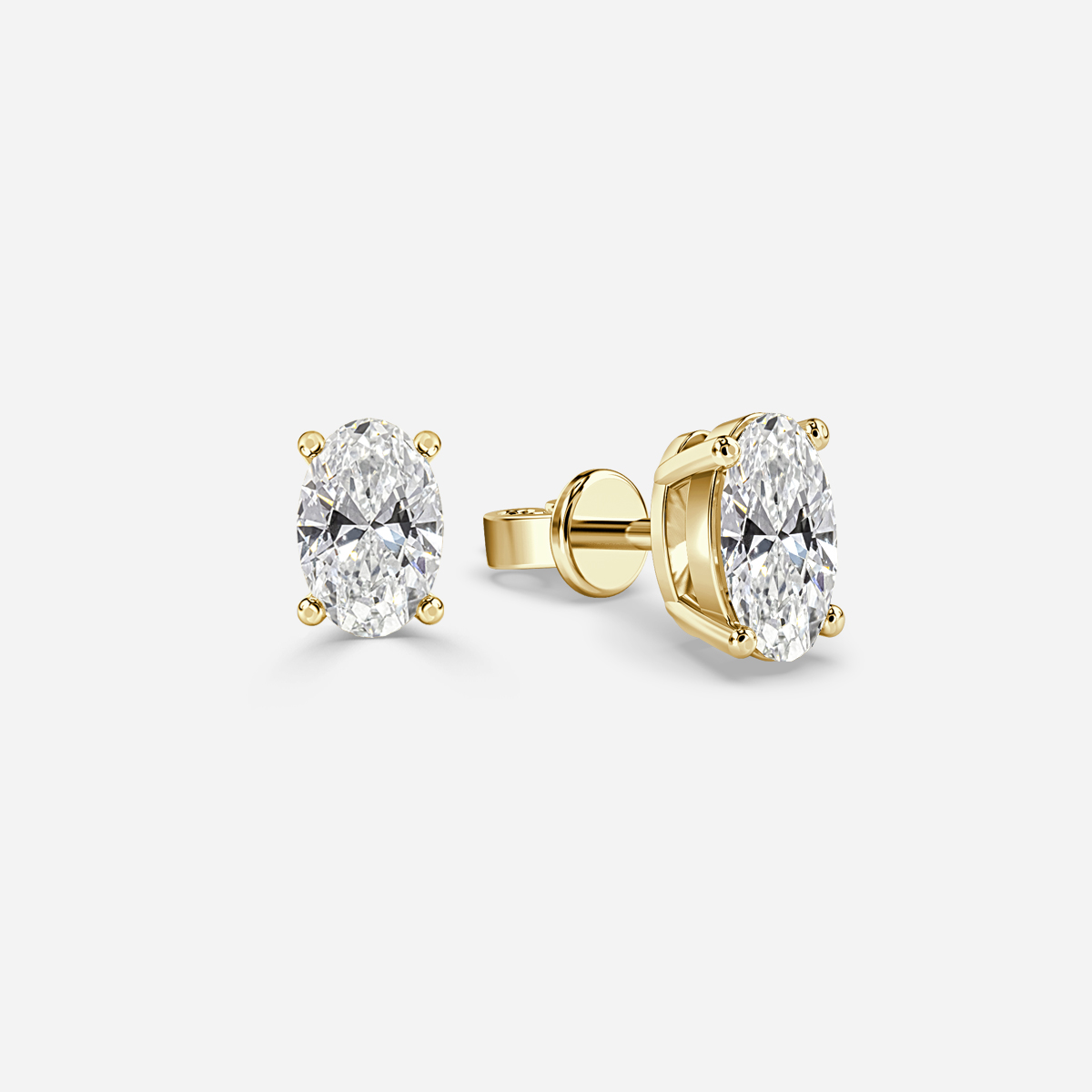 Oval Diamond Stud Earrings - Prime & Pure