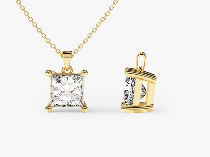 Princess Cut Diamond Solitaire Pendant - Prime & Pure