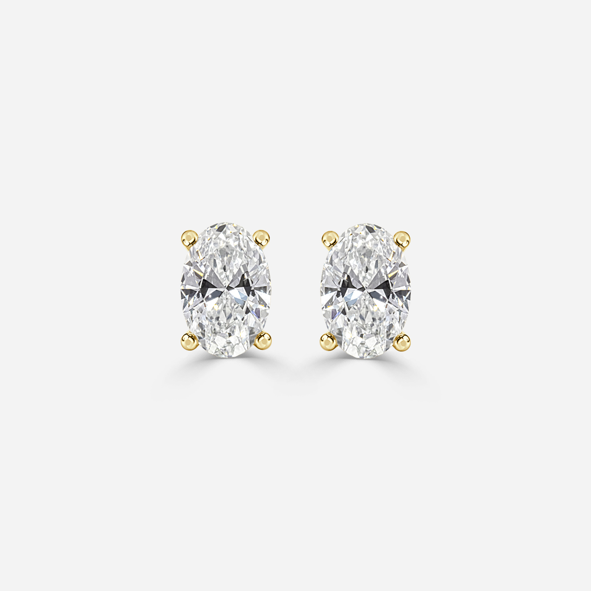 Oval Diamond Stud Earrings - Prime & Pure