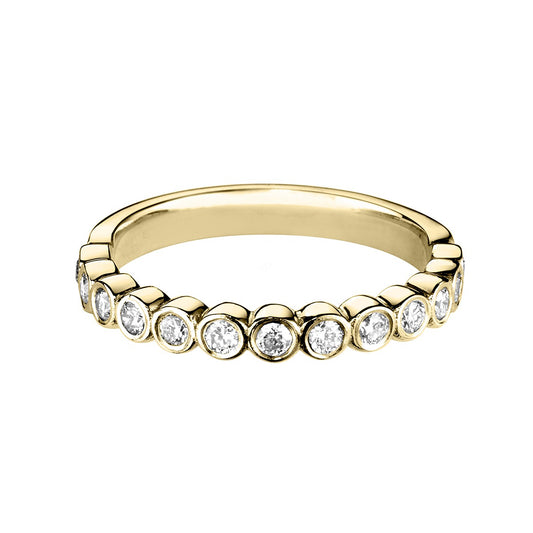 Bezel set Round Cut Half Eternity Diamond Ring - Prime & Pure