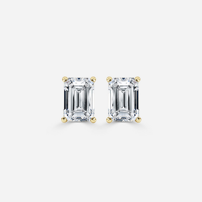 Emerald Diamond Stud Earrings - Prime & Pure