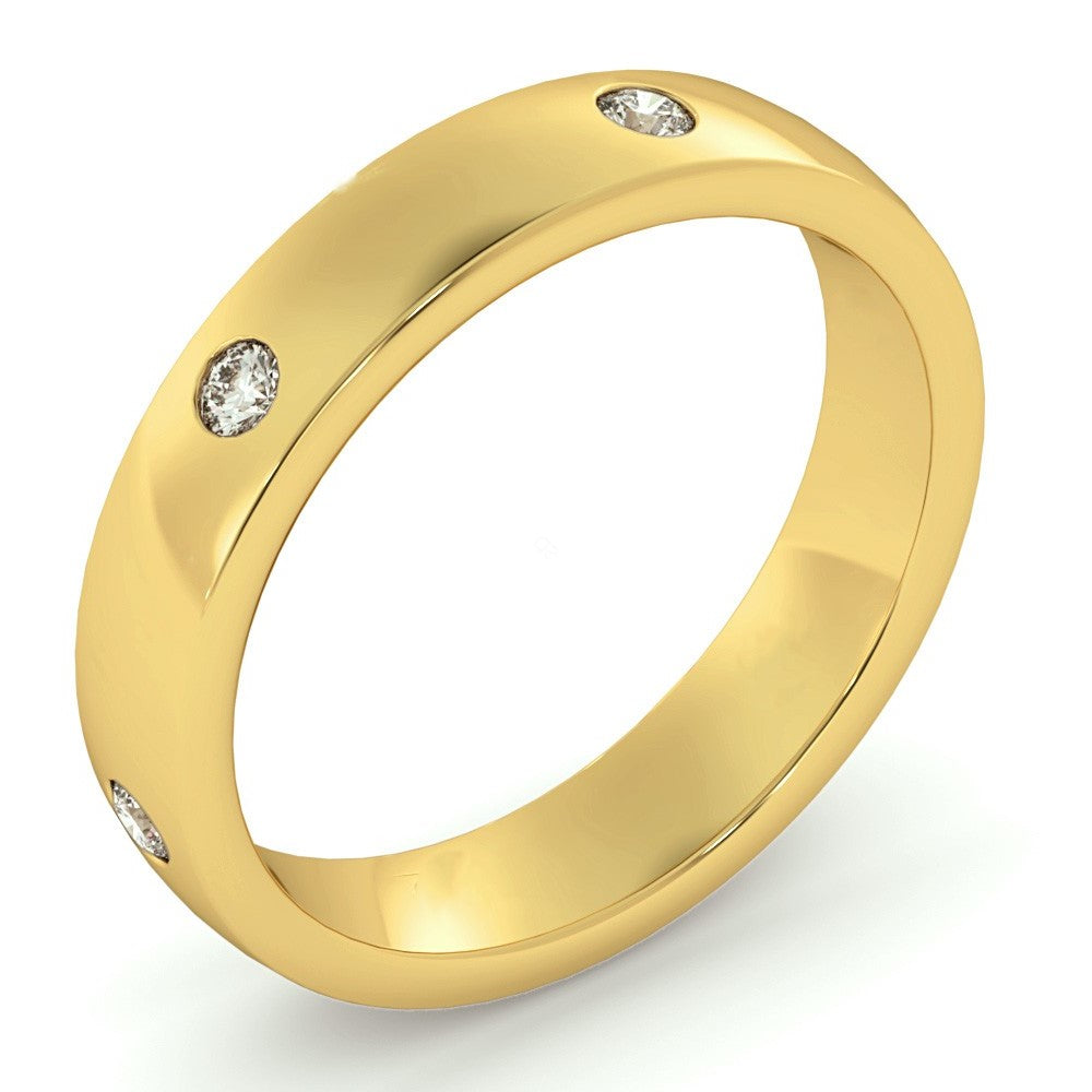 Flush Round cut Diamond set Wedding Band - Prime & Pure