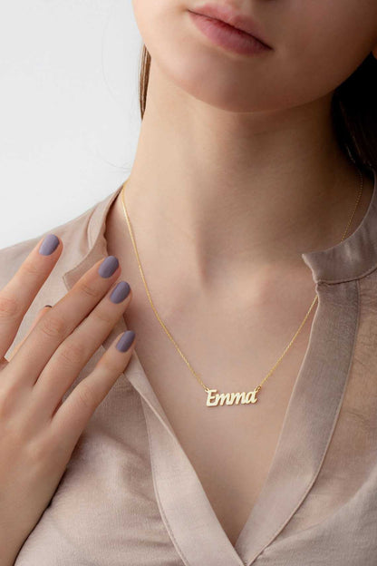 18k Yellow Gold Name Necklace - Script - Prime & Pure