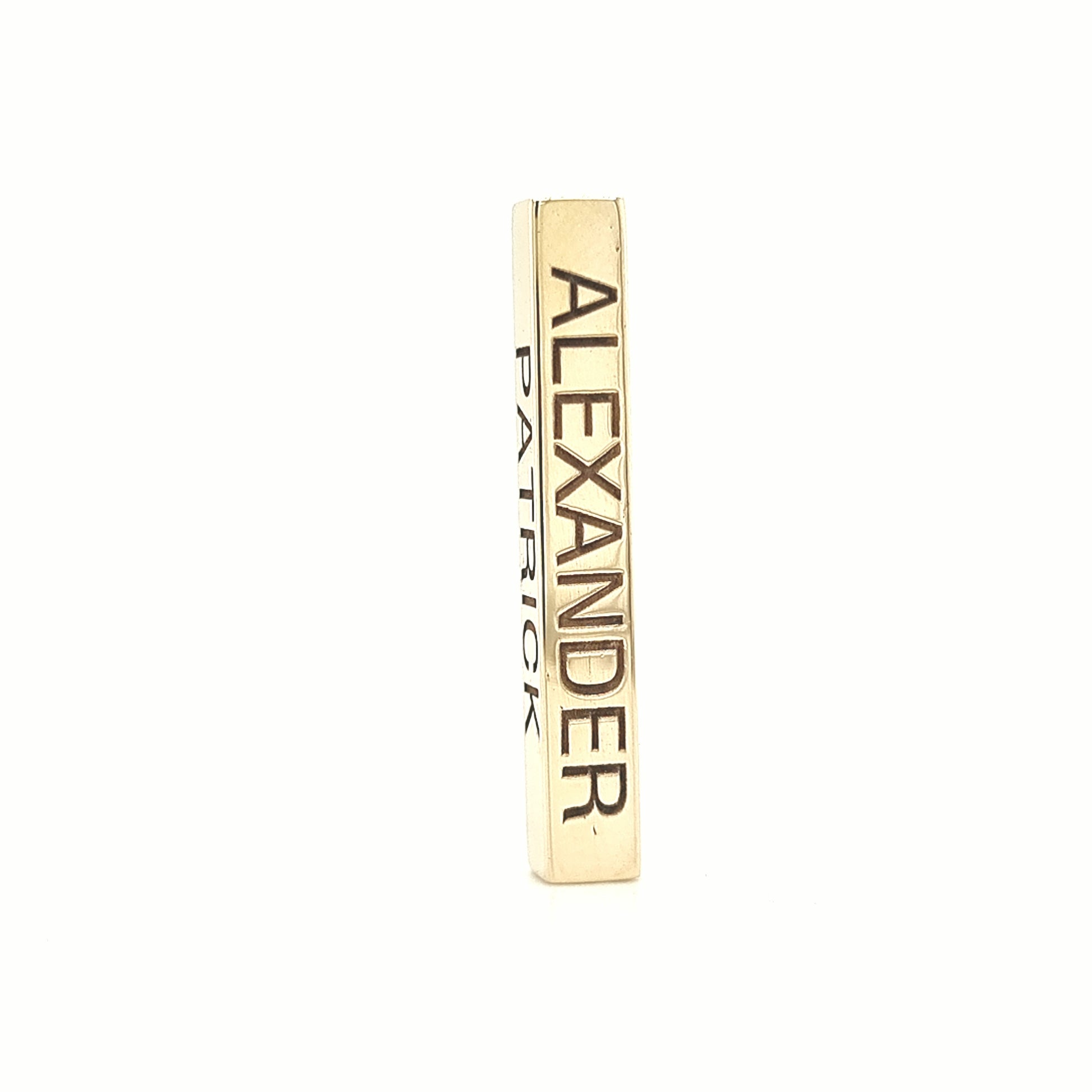 Horizontal 4 Sided Bar Gold Necklace - Prime & Pure