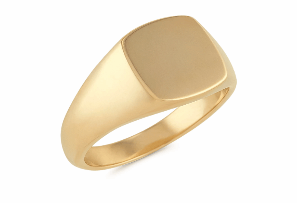 Rectangular signet Ring available in sterling silver 9k 18k 21k