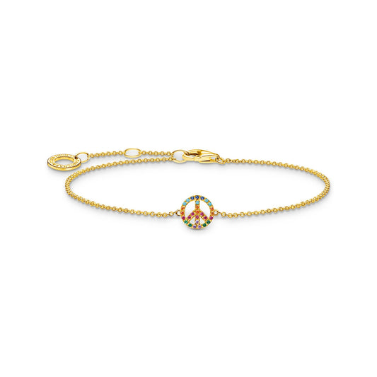 THOMAS SABO Bracelet peace with colourful stones gold - Prime & Pure
