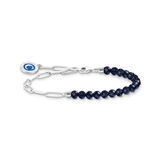 THOMAS SABO Silver Charm Bracelet With Dark Blue Sandstone - Prime & Pure