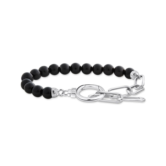 THOMAS SABO Bracelet with Onyx Beads and White Zirconia - Prime & Pure
