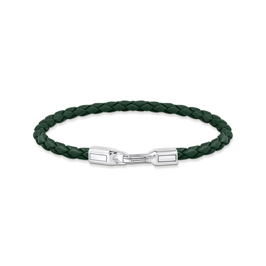 THOMAS SABO Bracelet with Braided, Green Leather - Prime & Pure