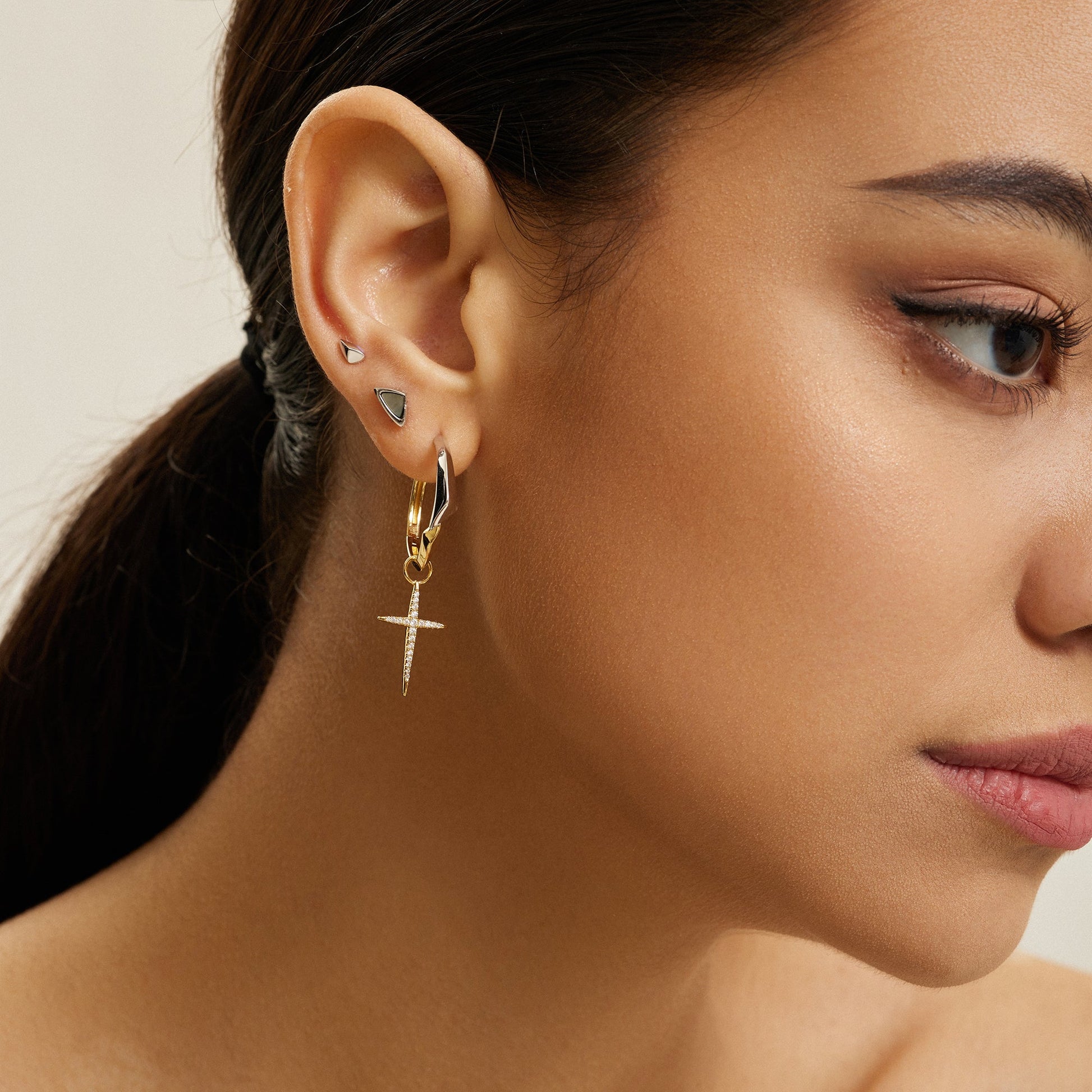 Ania Haie Silver Arrow Abalone Stud Earrings - Prime & Pure