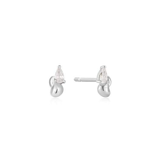 Ania Haie Silver Twisted Wave Stud Earrings - Prime & Pure
