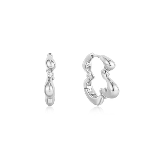 Ania Haie Silver Twisted Wave Hoop Earrings - Prime & Pure