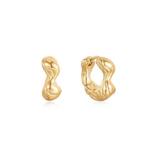 Ania Haie Gold Twisted Wave Thick Hoop Earrings - Prime & Pure