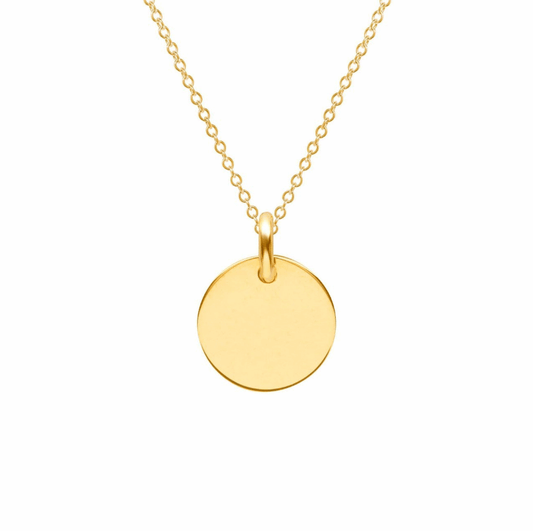 Engraved Disc Initial Necklace - Prime & Pure