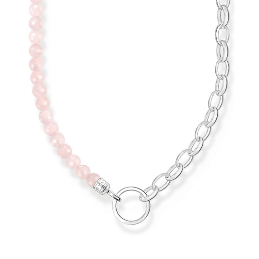THOMAS SABO Chain Rose Quartz Bead Necklace - Prime & Pure