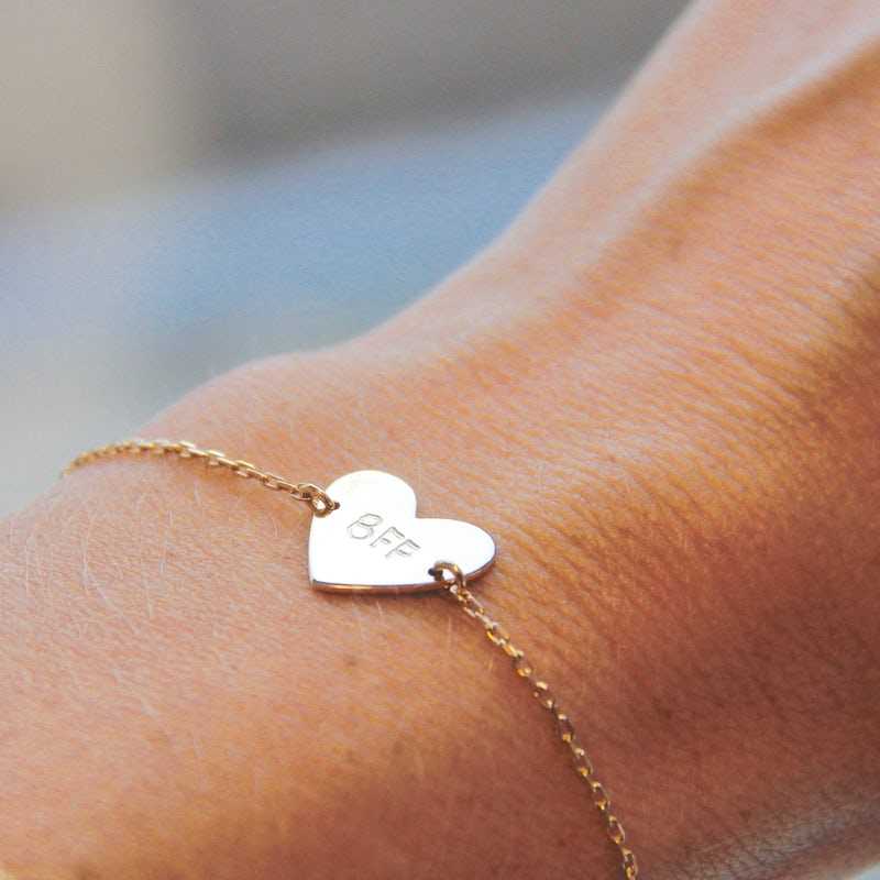 Custom Engraved Personalized Heart Bracelet