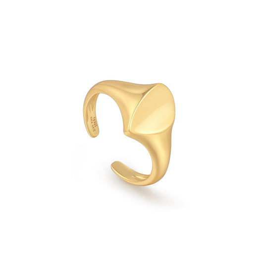 Ania Haie Gold Arrow Adjustable Signet Ring - Prime & Pure