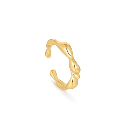 Ania Haie Gold Twisted Wave Adjustable Ring - Prime & Pure