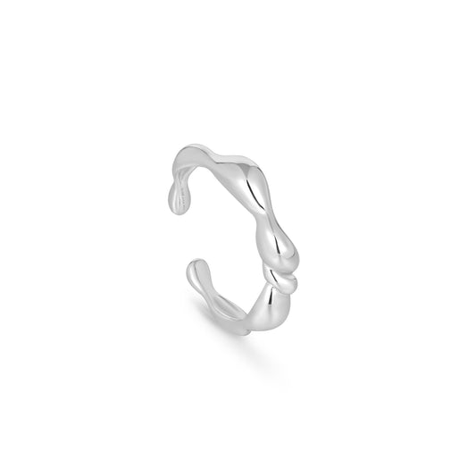 Ania Haie Silver Twisted Wave Adjustable Ring - Prime & Pure
