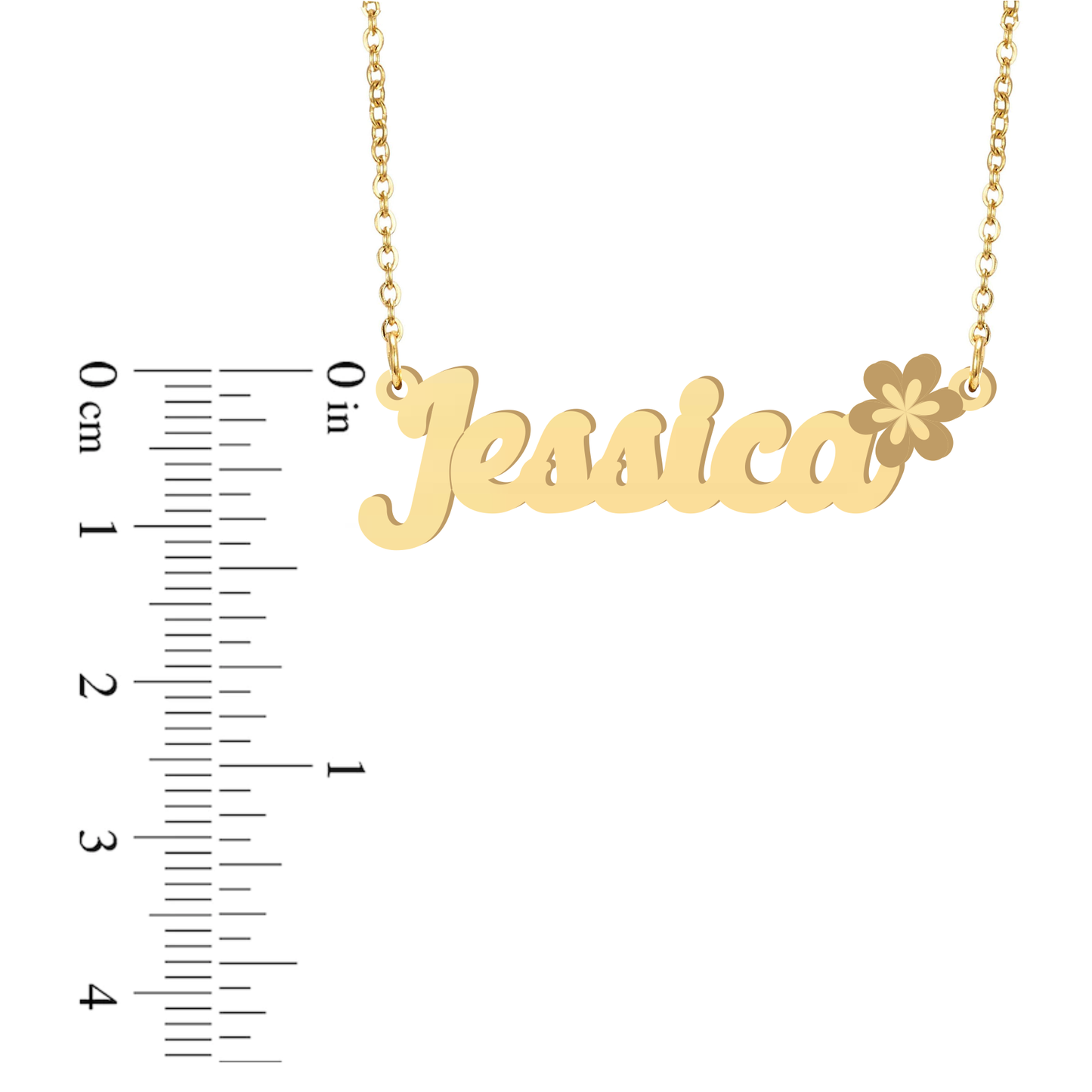 Jessica name on sale necklace gold