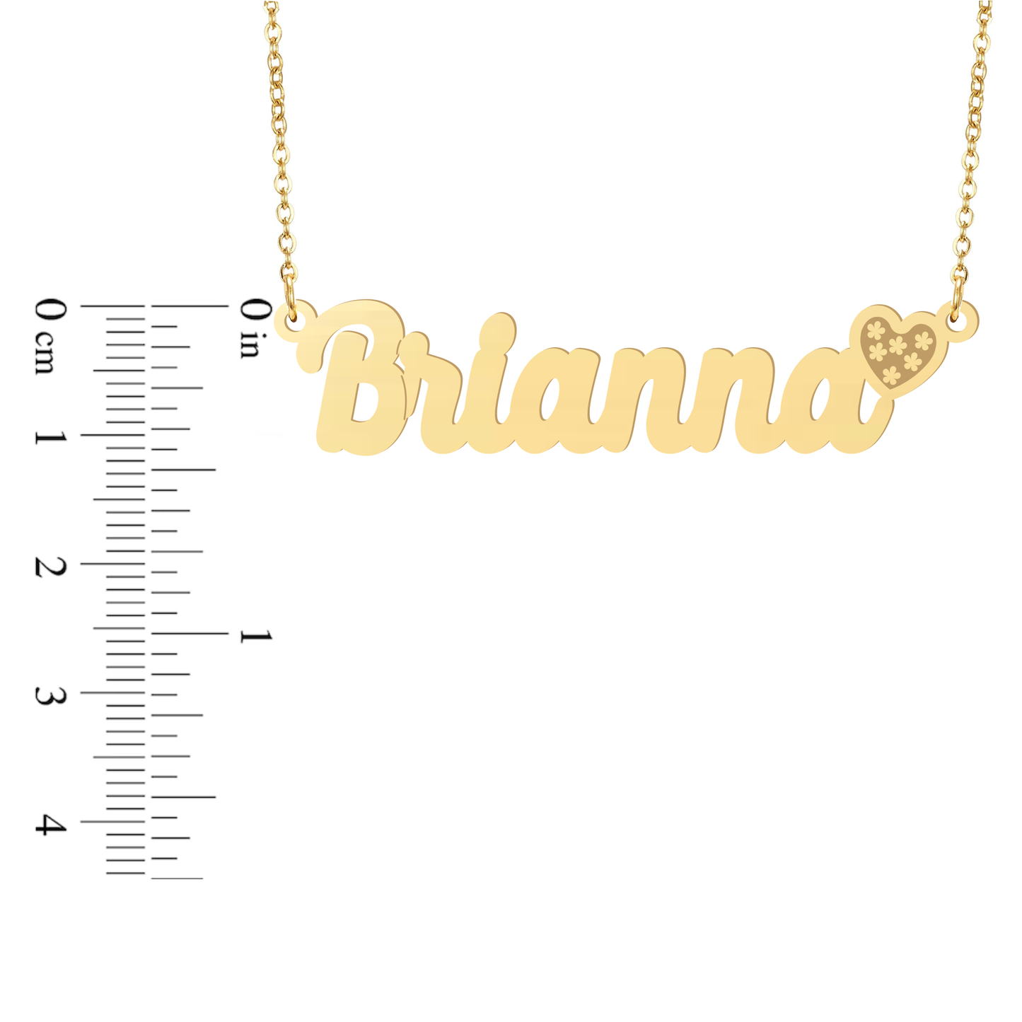 Prime Pure 9K Yellow Gold Name Necklace Brianna with Heart