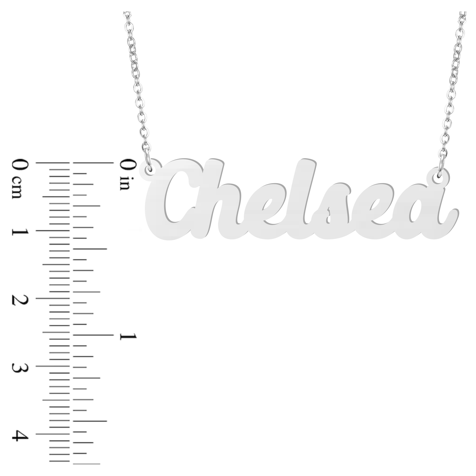 Prime Pure Sterling Silver Name Necklace Chelsea